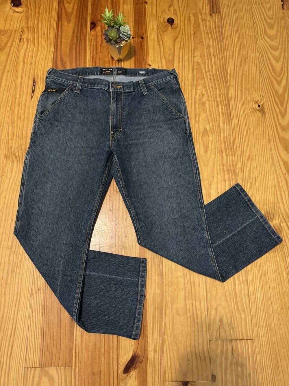 ARIAT Jeans Rebar M4 Mens 36/30 Relaxed Boot Denim Phantom Wash Work Wear